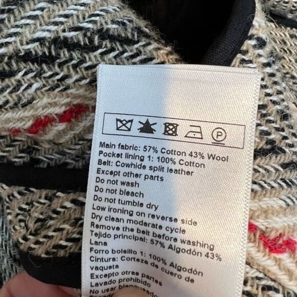 ba&sh Manteau Yumi Muscade Patterned Knit Coat Medium - Picture 12 of 14